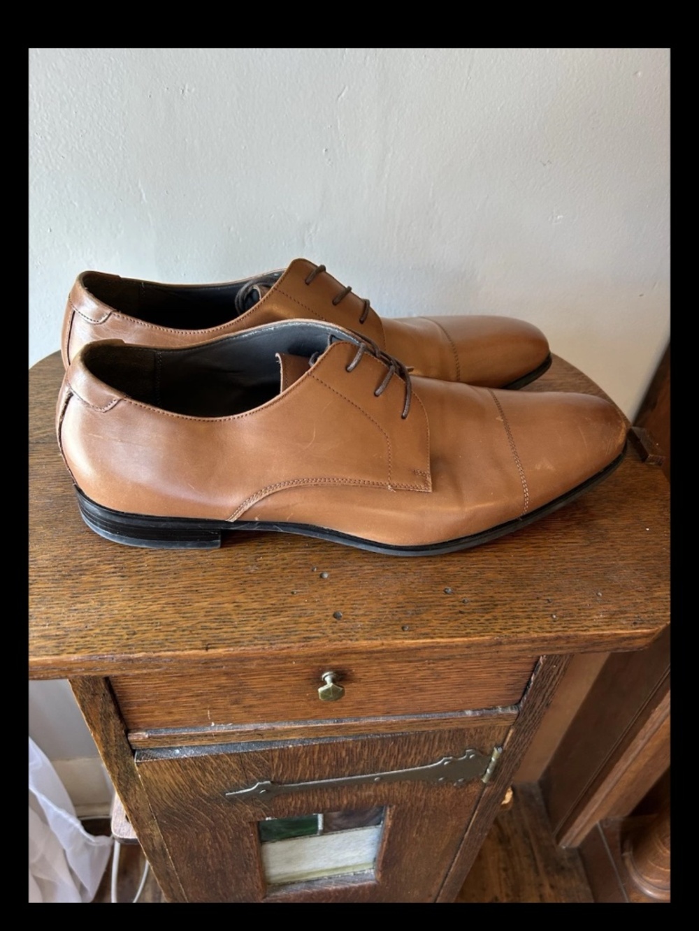 Aldo mens dress shoes tan size 13 leather lace up